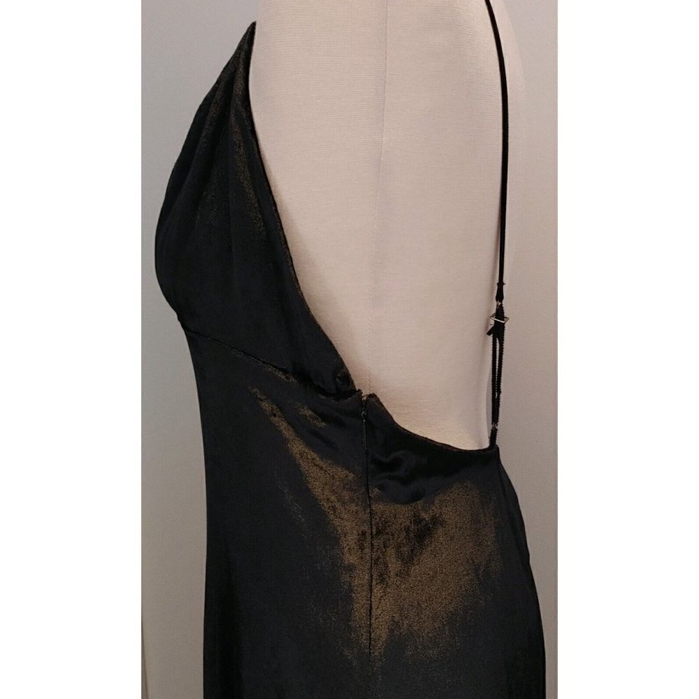 NWT Haute Hippie Black Velvet Maxi Evening Dress Spaghetti Straps Size 8 - Picture 9 of 13